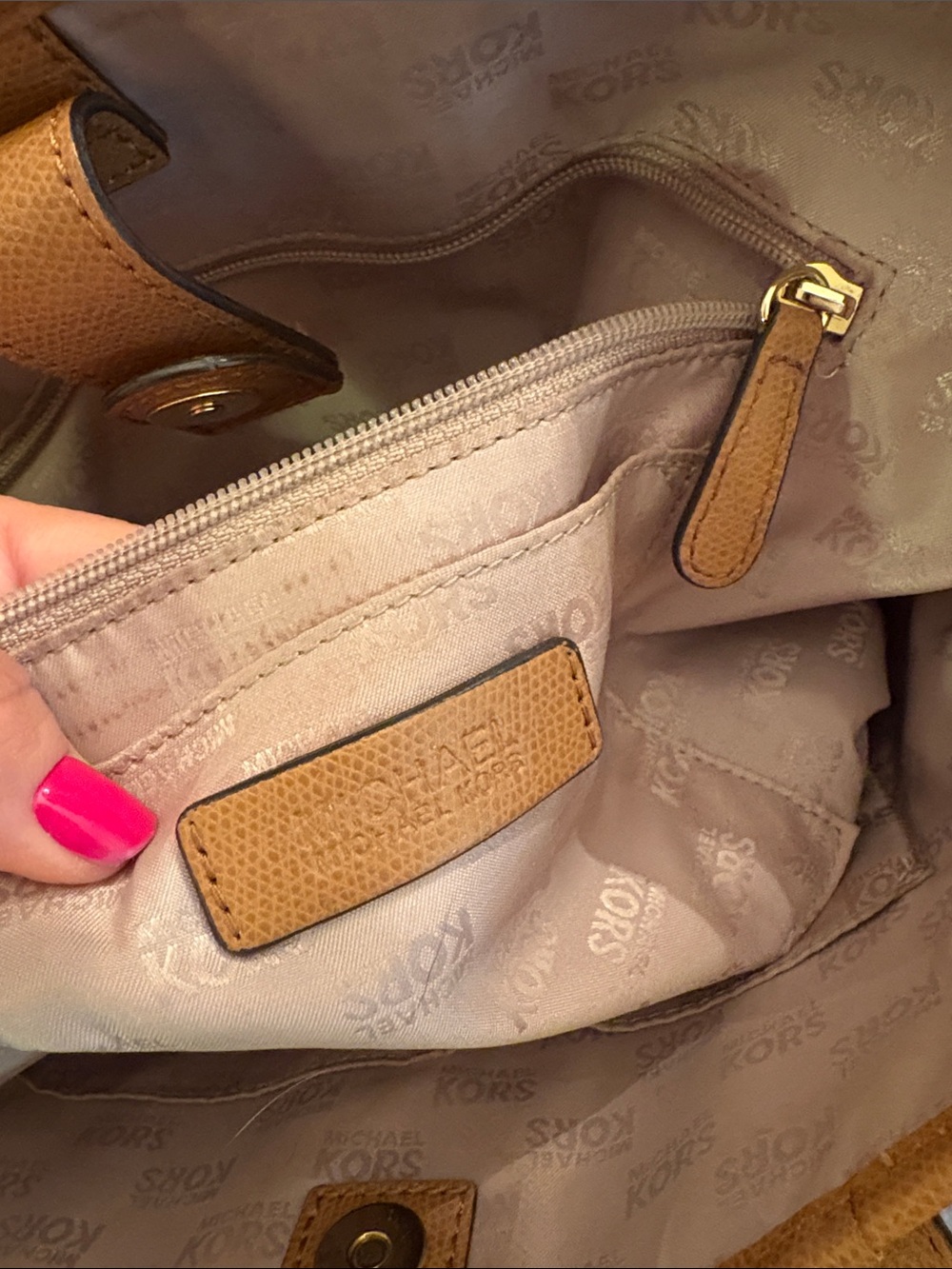 Michael Kors Caramel Brown Leather Tote - Picture 3 of 7